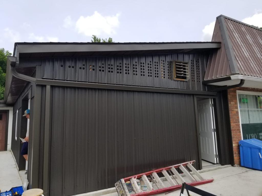 Metal building exterior detail